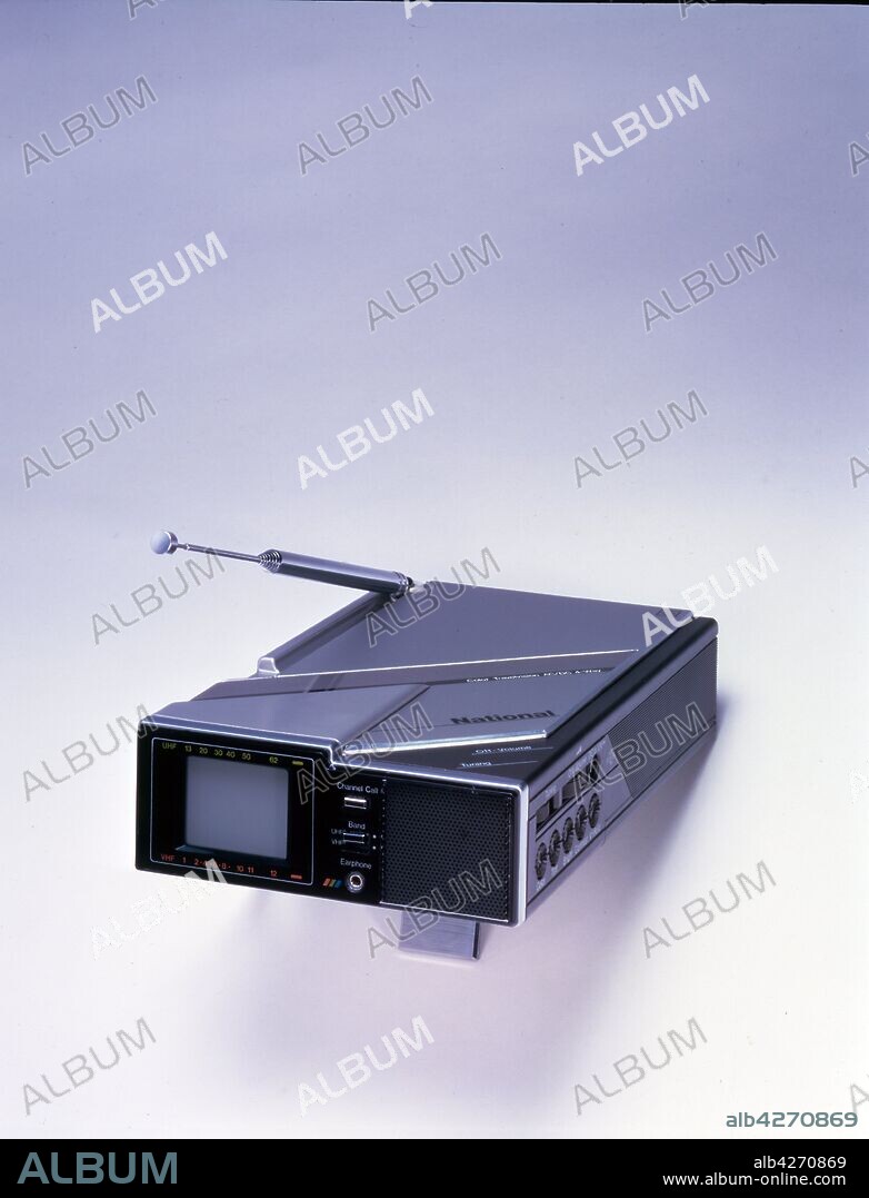 Panasonic, Matsushita, National, Colour Travelvision CT-101, with US VHF/UHF Tuner, magnifier lens, built-in antenna. manufacturing date Nov. 1984.
