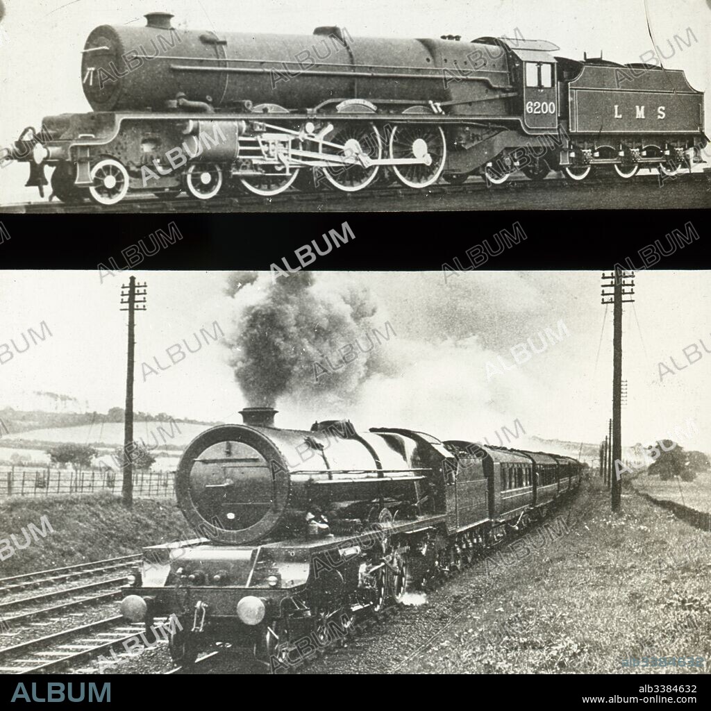 London, Midland and Scottish Railway LMS locomotive 6200 'The Princess Royal', (two images merged).
