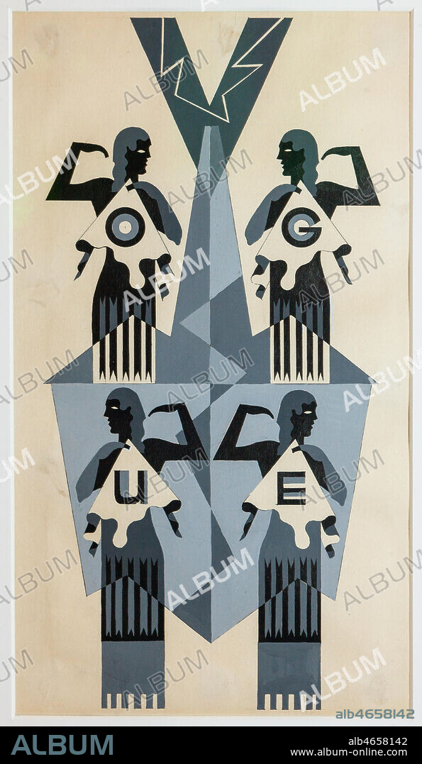 Rovereto, Casa Depero: study for a cover for Vogue magazine, by Fortunato Depero, 1929 - 1930.