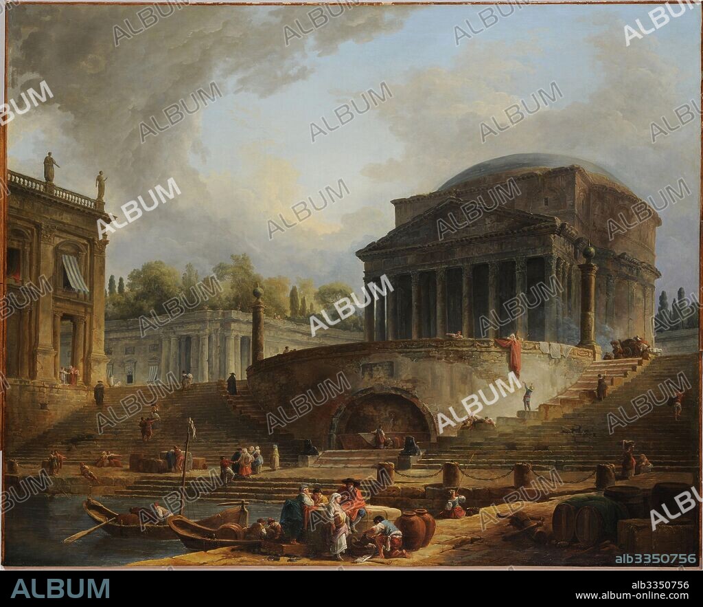HUBERT ROBERT. The Porto di Ripetta in Rome.