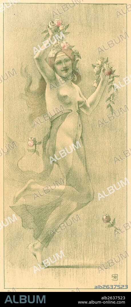 Armand Rassenfosse (Belgian, 1862 - 1934). Dance, ca. 1897. Color lithograph on wove paper. Sheet: 405 mm x 308 mm (15.94 in. x 12.13 in.).