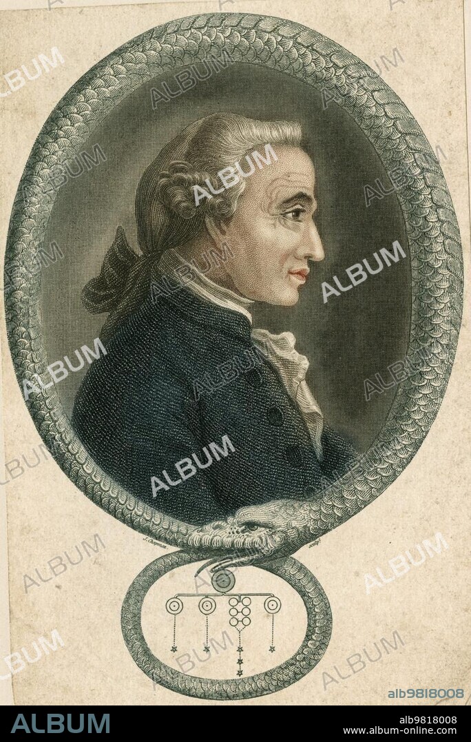 Immanuel Kant (22 April 1724-12 February 1804) was a German philosopher of the Enlightenment and, among other things, professor of logic and metaphysics in Königsberg, Historic, digitally restored reproduction from a 19th century original