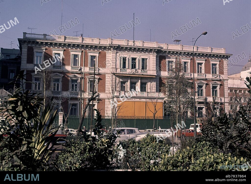JOSE PURKISS ZUBIRIA (S XIX). PALACIO DE DON IGNACIO DE FIGUEROA, MARQUES DE VILLAMEJOR, CONVERTIDA EN SEDE DEL MISTERIO ADMINISTRACIONES PUBLICAS.