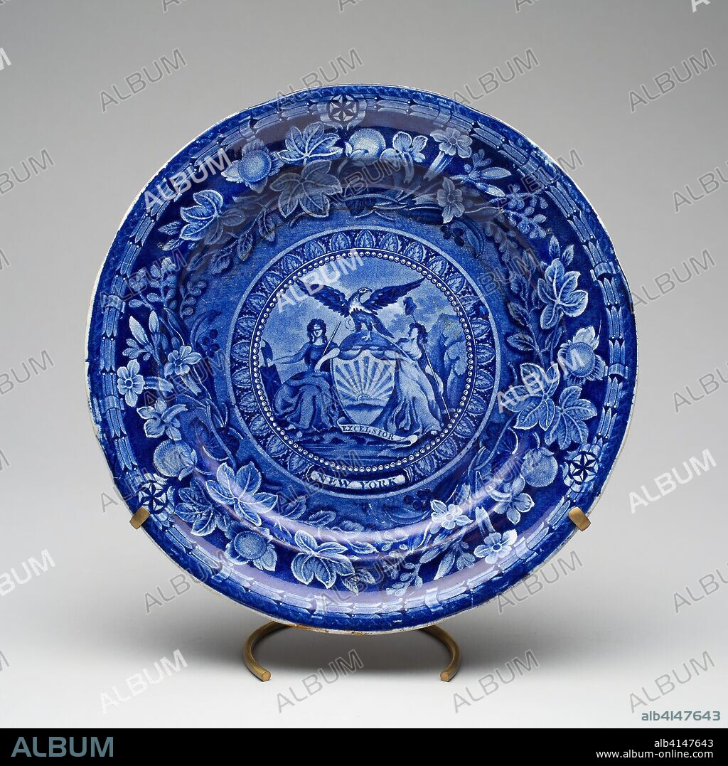 STAFFORDSHIRE POTTERIES. Plate. English for the American market; Staffordshire, England. Date: 1824-1834. Dimensions: . Earthenware. Origin: Staffordshire.