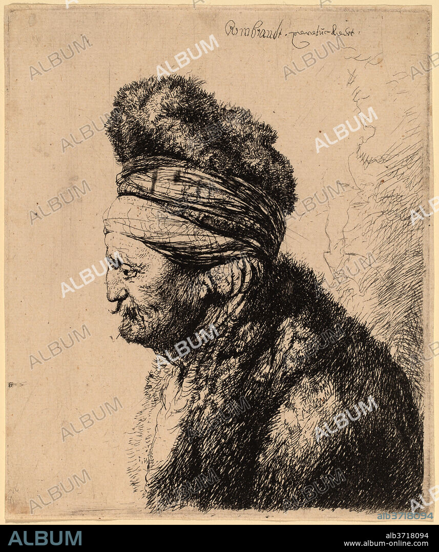 REMBRANDT VAN RIJN AND STUDIO OF REMBRANDT VAN RIJN AFTER JAN LIEVENS. The Second Oriental Head. Dated: c. 1635. Medium: etching.