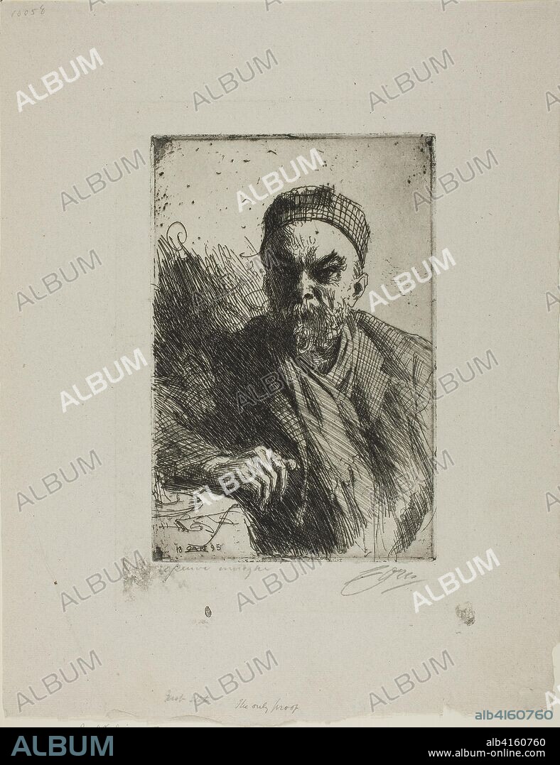 Paul Verlaine II. Anders Zorn; Swedish, 1860-1920. Date: 1895. Dimensions: 240 x 160 mm (image/plate); 402 x 313 mm (sheet). Etching on off-white laid paper. Origin: Sweden.