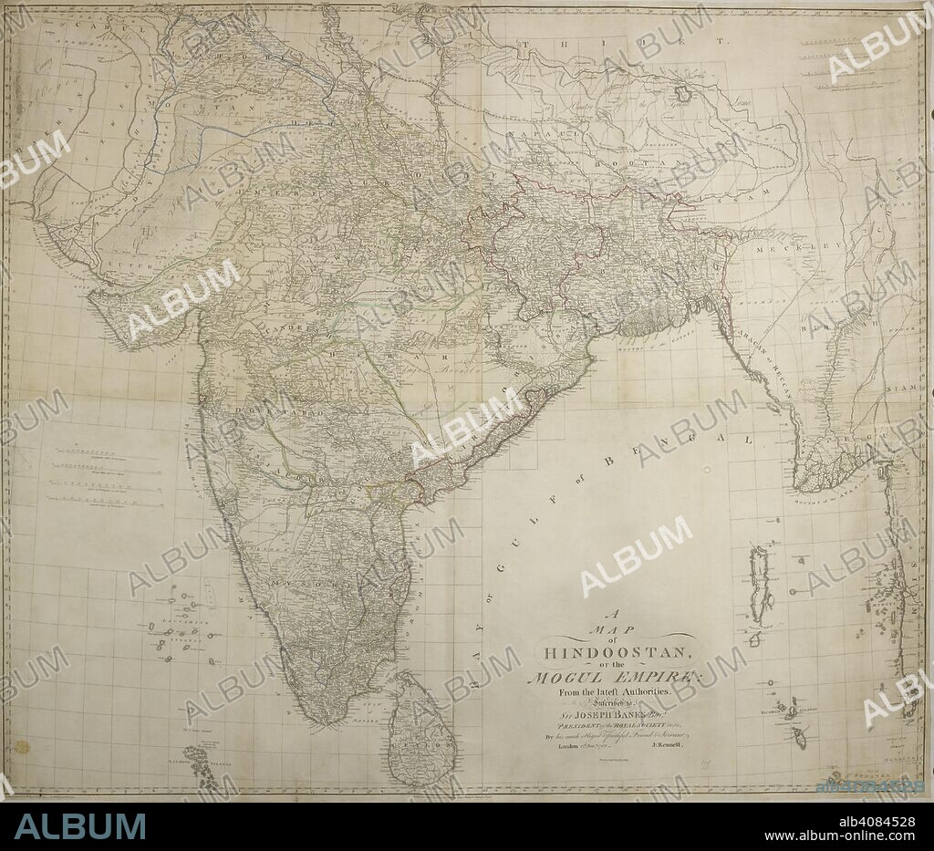 J RENNELL, PHILLIPS I y W HARRISON. A map of Hindoostan, or the Mogul Empire . A Map of Hindoostan, or the Mogul Empire. London : J. Rennell, 1788. Source: Maps K.Top.115.15.2 TAB. Language: English.
