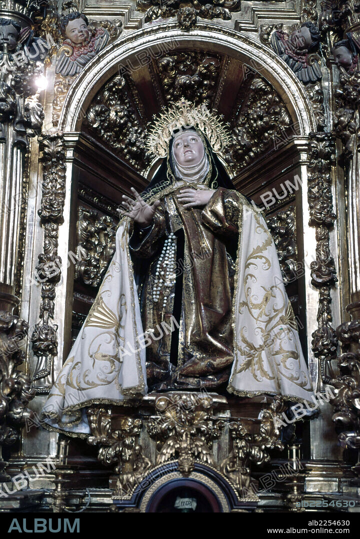 TERESA DE JESUS , SANTA. TERESA DE CEPEDA Y AHUMADA. RELIGIOSA Y ESCRITORA ESPAÑOLA. AVILA 1515 - 1582. IMAGEN TITULAR DEL CONVENTO DE LAS CARMELITAS EN AVILA , OBRA DE GREGORIO HERNANDEZ.