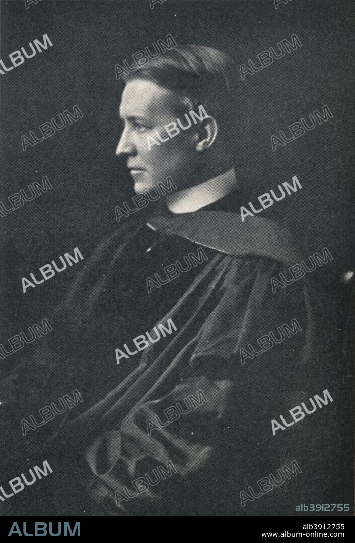 Bertram Grosvenor Goodhue, American architect, 1925. Goodhue (1869-1924) is best known for his Gothic Revival and Spanish Colonial Revival buildings. From The Architectural Forum Volume XLII. [Rogers and Manson, New York, 1925].