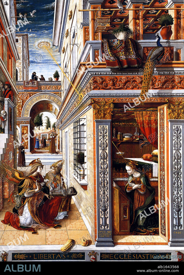 The Annunciation, with Saint Emidius 1486, Carlo Crivelli.