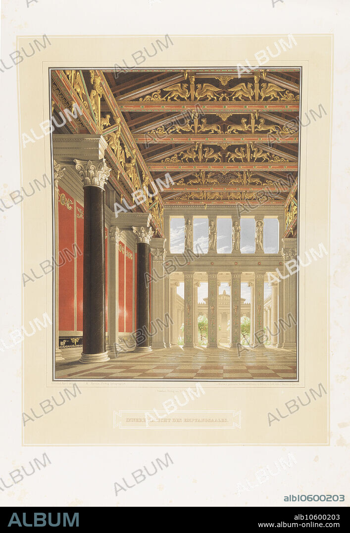 KARL FRIEDRICH SCHINKEL. Entwurf für ein Königliches Schloß auf der Akropolis in Athen. Der Große Saal.