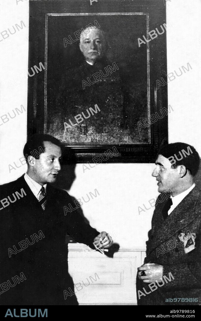 1930. Jose Antonio Rivera's cousin with Ramiro Ledesma.