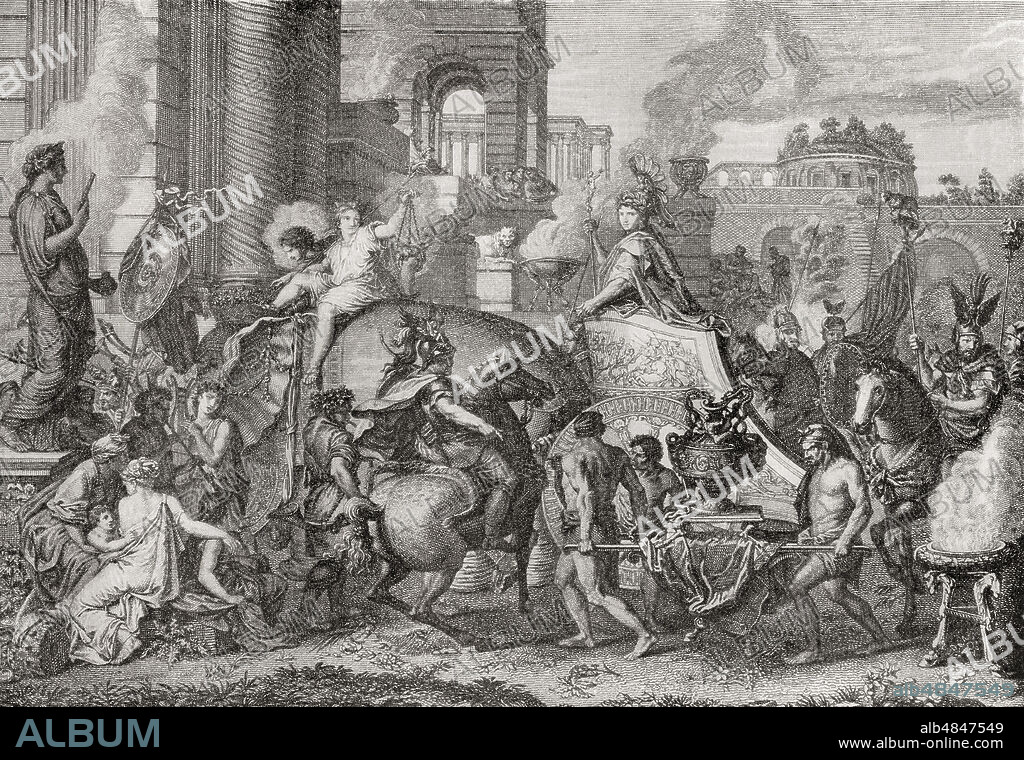 Alexander III of Macedon, 356 BC â€“ 323 BC, aka Alexander the Great .  King (basileus) of the ancient Greek kingdom of Macedon and a member of the Argead dynasty. From The International Library of Famous Literature, published c. 1900.