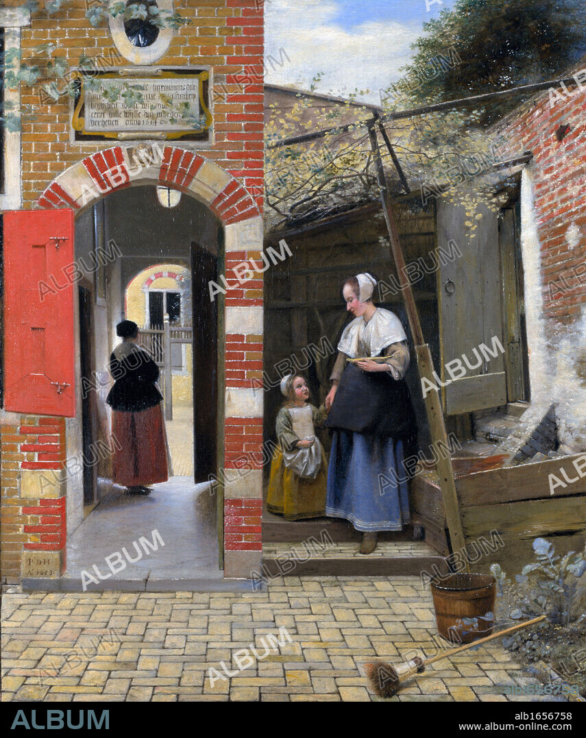 Pieter de Hooch (1629 - 1684) was a genre painter during the Dutch Golden Age. The Courtyard of a house in Delft.