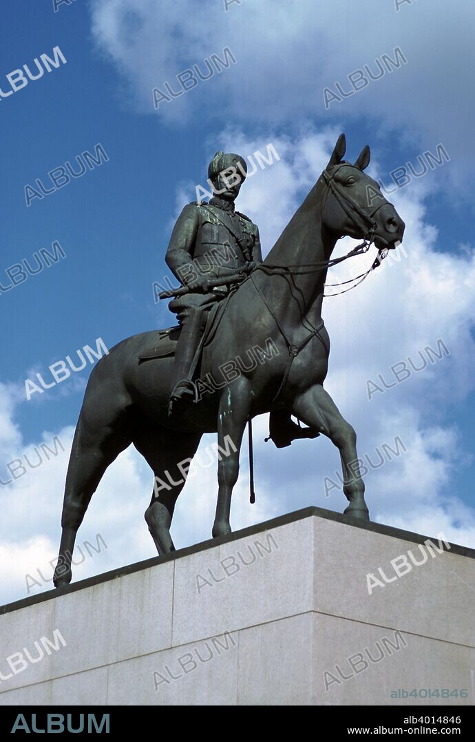 AIMO TUKIAINEN. Equestrian Statue of Marshal Mannerheim, who cimmanded the Finnish armies in the Russian wars of 1939-40 and 1941-44, and was President of Finland 1944-6, 1960s.