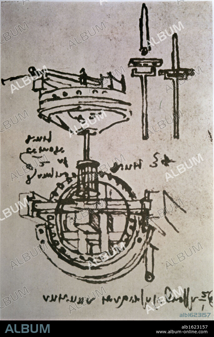 Mechanical Drawings #3  Leonardo da Vinci  1452-1519 Florentine.
