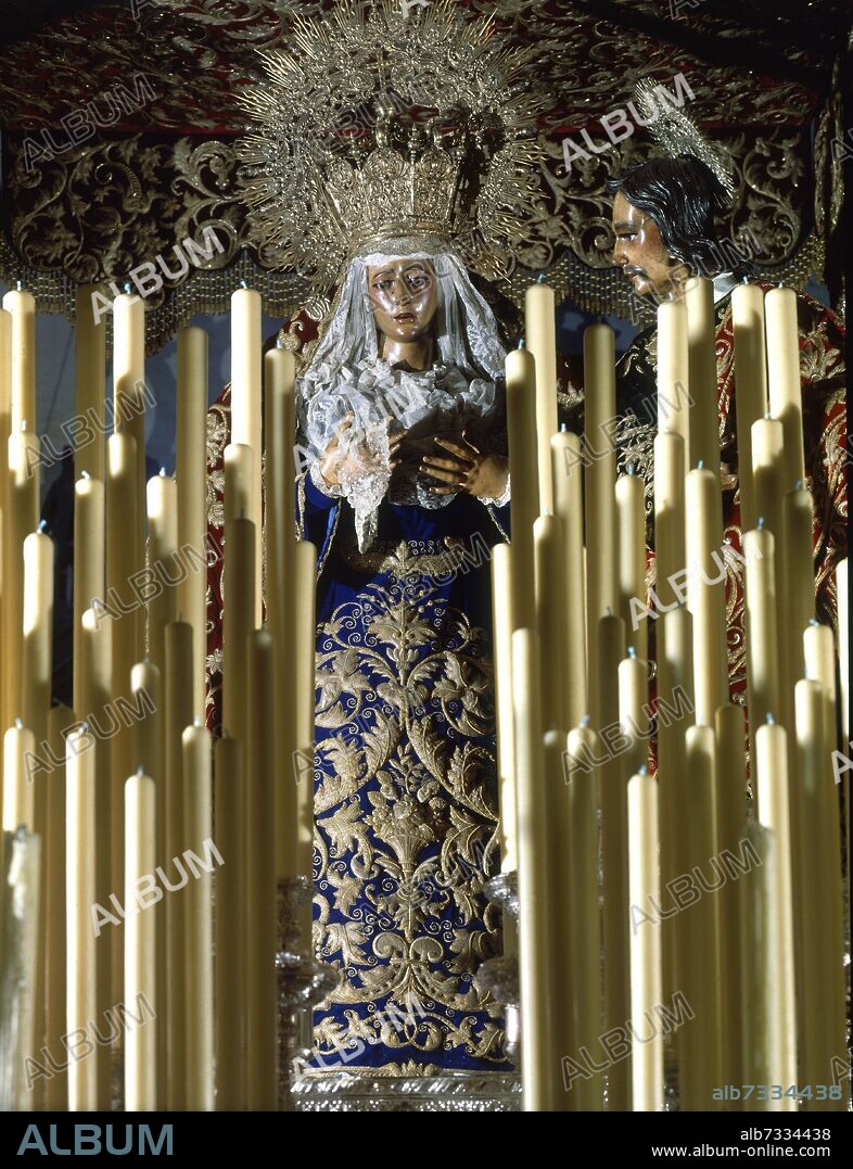 BENITO HITA Y CASTILLO (1714-1784). LA DOLOROSA DE LA AMARGURA CON SAN JUANCEN SU TRONO PARA LA PROCESIONES DE SEMANA SANTA.