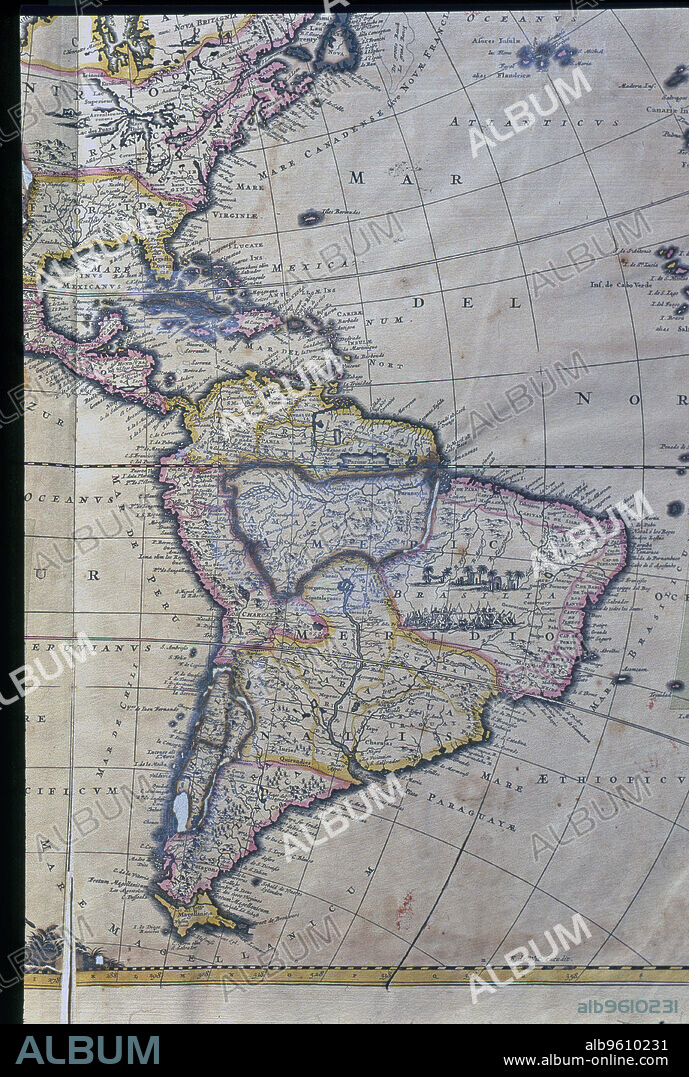 Map of South America, West Indies, Central America and east coast of North America Atlas.