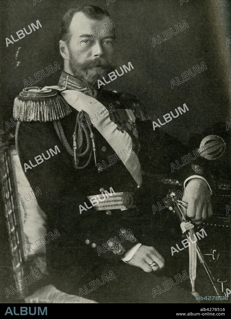 'The Czar of Russia', 1910s, (1919). Portrait of Tsar Nicholas II of Russia (1868-1918). From "The History of the Great European War: its causes and effects", Vol. IV, by W. Stanley Macbean Knight. [Caxton Pulishing Company, Limited, London, 1919].