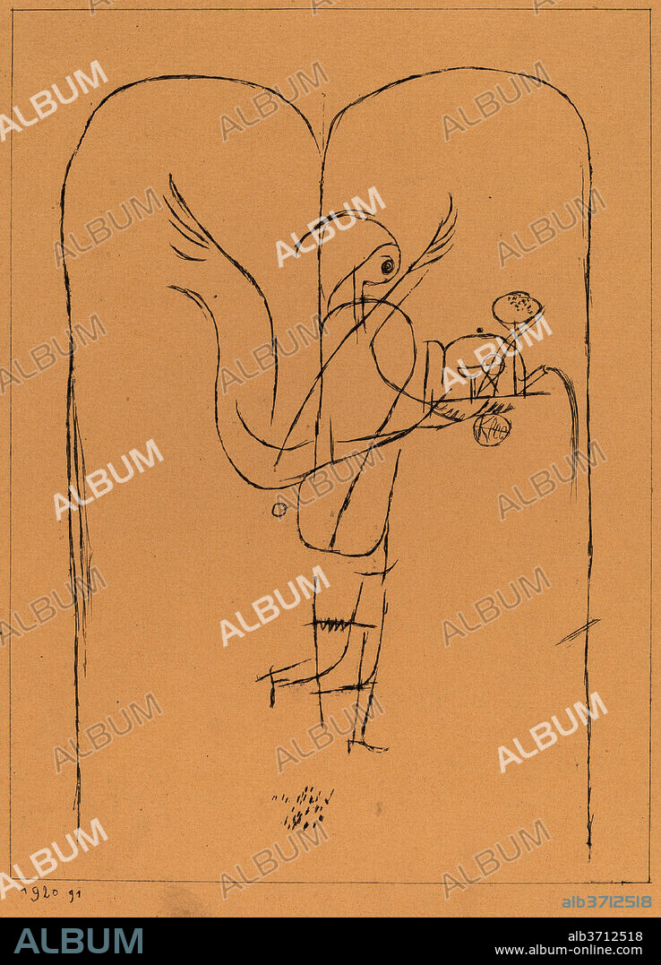 PAUL KLEE. A Genius Serves a Small Breakfast (Ein Genius serviert ein kleines Frühstück). Dated: 1920. Medium: lithograph.