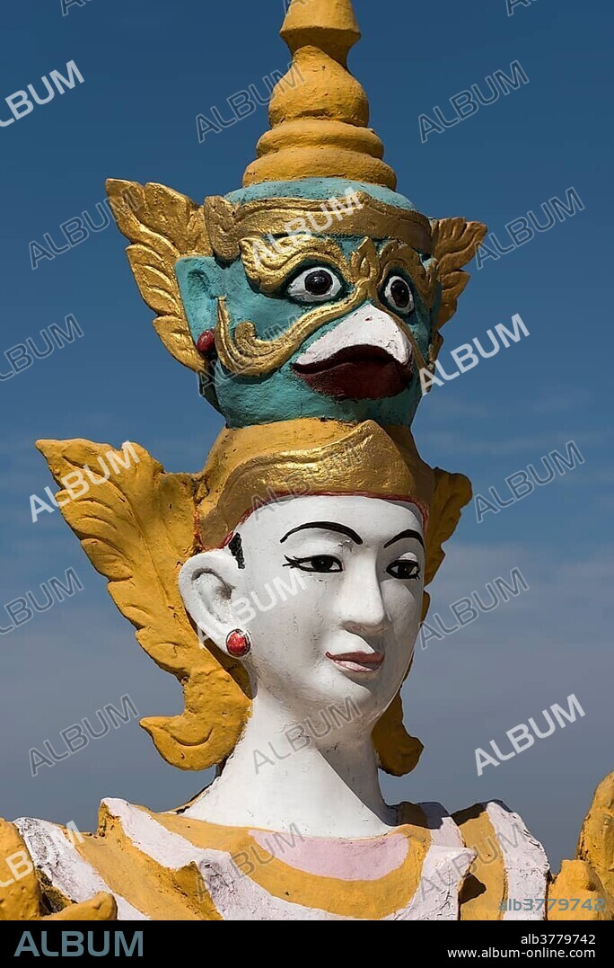 Nat deity statue at Kyaik Tan Lan Pagoda, Kyaikthanlan Paya, Mawlamyine or Mawlamyaing, Mon State, Burma, Myanmar