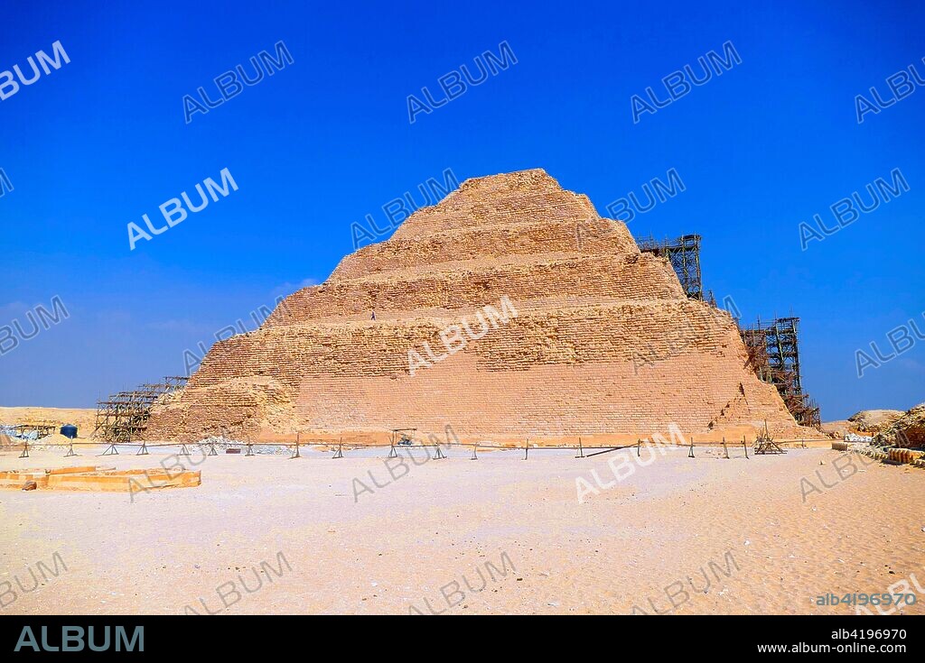 Step Pyramid of Djoser. at Saqqara. Egypt. Saqqara was an ancient burial ground in Egypt. serving as the necropolis for the Ancient Egyptian capital. Memphis. Djoser was the first or second king of the 3rd Dynasty (ca. 2667 to 2648 BC) of the Egyptian Old Kingdom (ca. 2686 to 2125 BC).