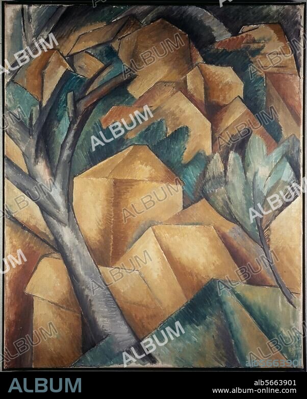 GEORGES BRAQUE. Braque, Georges. 1882-1963. "Maison a l'Estaque" (Houses in L'Estaque), 1908. Oil on canvas, 60 × 92cm. (Hermann and Margrit Rupf Foundation). Bern, Kunstmuseum.