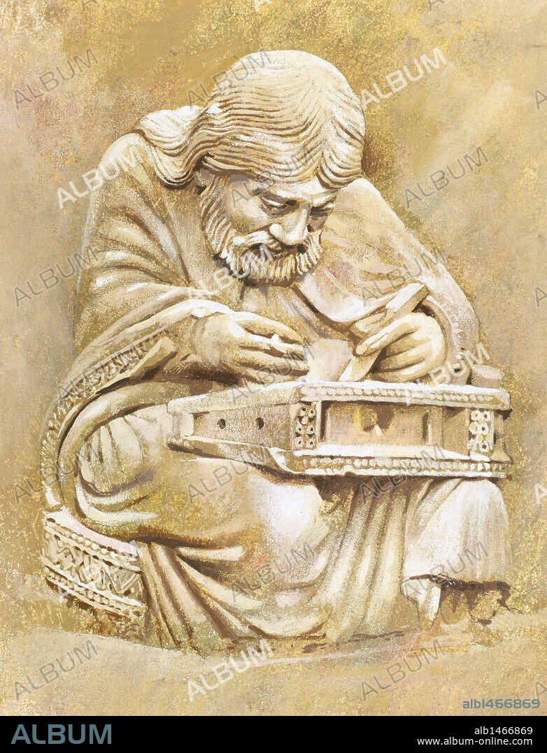Pythagoras of Samos (c. 570-c. 495 b.C.). Ionian Greek philosopher, mathematician, and founder of the religious movement called Pythagoreanism. Portrait.