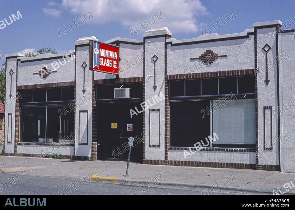 1980s America -  Montana Glass, West 25th Street, Billings, Montana 1980.