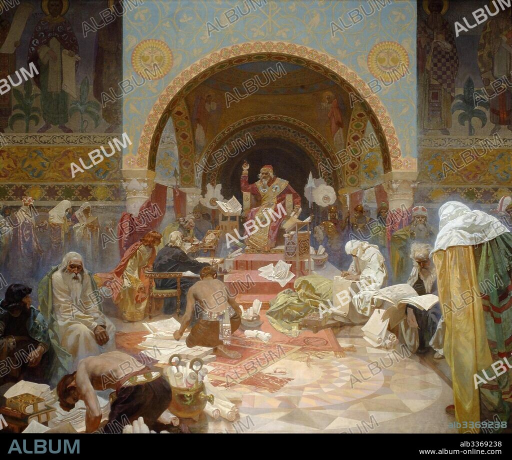 ALFONS MARIE MUCHA. The Bulgarian Tsar Simeon (The cycle The Slav Epic).