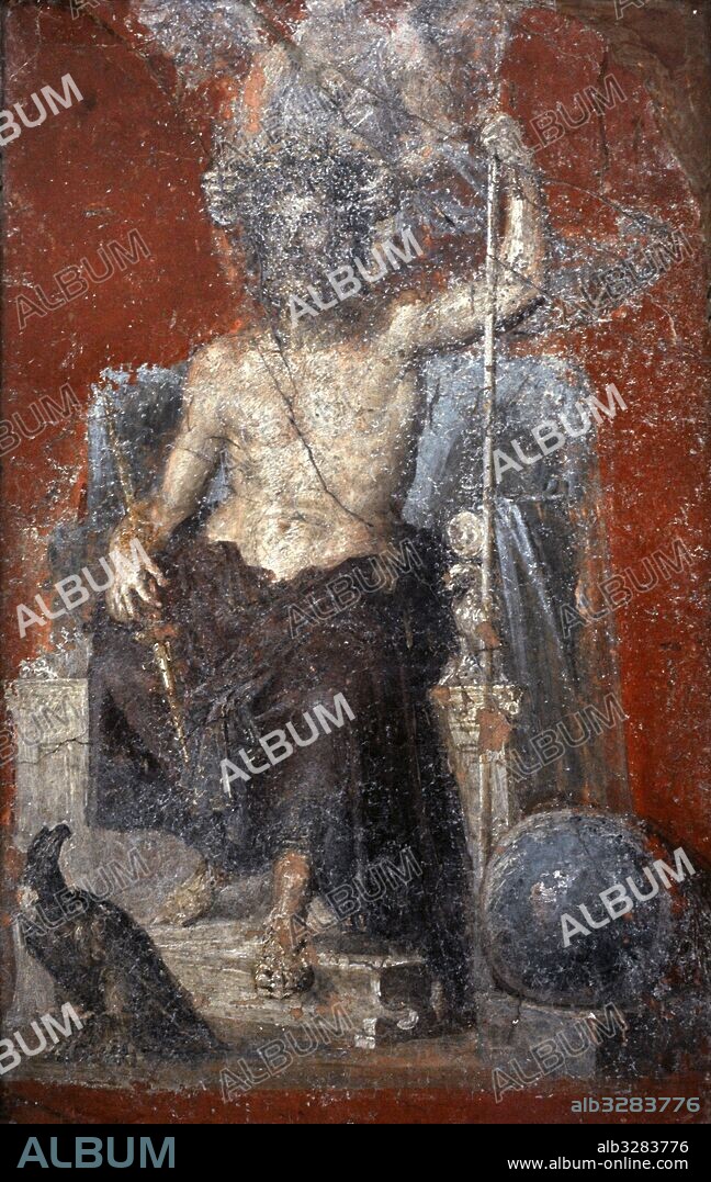 Pintura roman. Fesco con la representación del dios Zeus. Casa del Dióscuros. Pompeya. Museo Arqueológico Nacional. Nápoles. Italia.