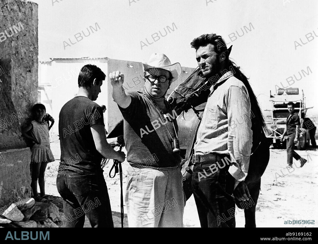 ANONYMOUS. Sergio Leone and Clint Eastwood on the set of "A Fistful of Dollars" (Per un pugno di dollari).
