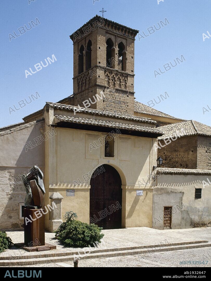 Spain. Castile-La Mancha. Toledo. Convent of the Conceptionists. The Order of the Immaculate Conception of Our Lady (The Conceptionists) was founded in 1484 in Toledo, by Saint Beatrice of Silva. The church dates from 14th century. It conserves a Mudejar style tower. Exterior view.