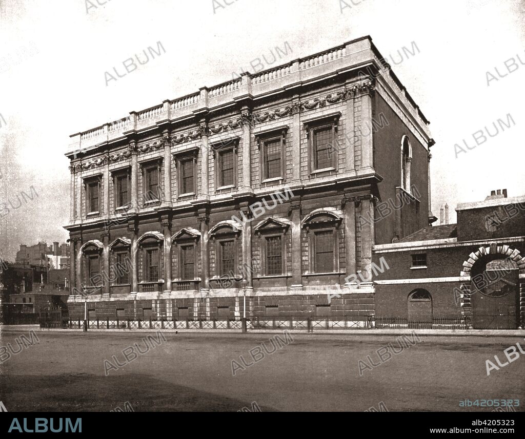 The Banqueting House, Whitehall, London, 1894. Designed by Inigo Jones for James I and completed in 1622. From Beautiful Britain; views of our stately homes. [The Werner Company of Chicago, 1894].