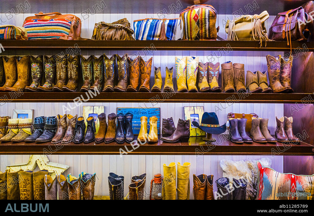 Cowboy boots store inside Caesars Palace Hotel and Casino, Las Vegas, Nevada, United States of America, North America.