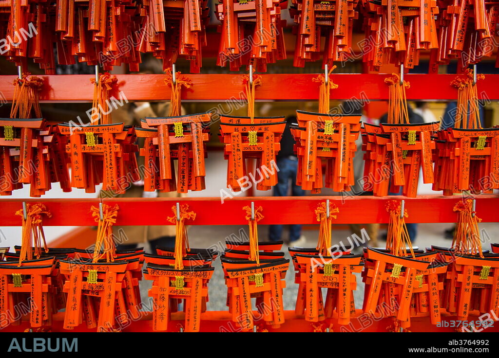 Souvenirs of the Endless Red Gates of Kyoto's Fushimi Inari Shrine, Kyoto, Japan, Asia.