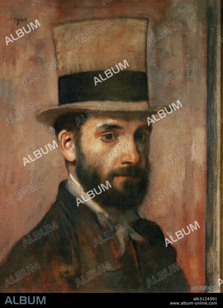 EDGAR DEGAS. Retrato de Léon Bonnat , 1862. Pintor francés. Representante del Academicismo francés.