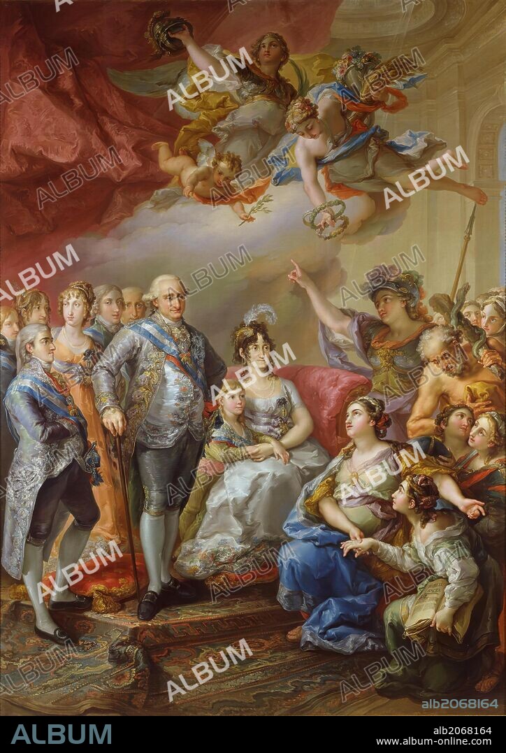 VICENTE LOPEZ PORTAÑA. Vicente López Portaña / 'Carlos IV y su familia homenajeados por la Universidad de Valencia', 1802, Escuela Española, Óleo sobre Lienzo, 348 cm x 249 cm, P02815.