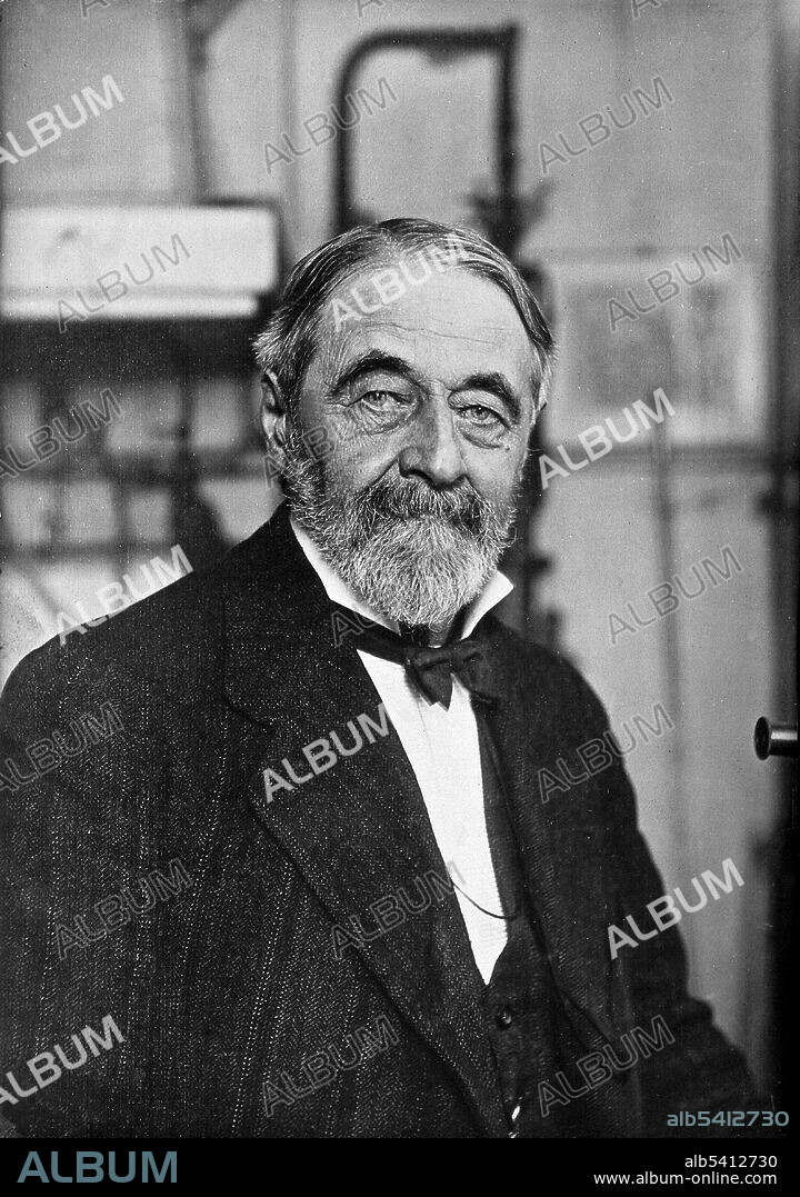 Joseph Achille Le Bel (January 21, 1847 - August 6, 1930) was a French organic chemist who showed that carbon compounds which are chemically identical can be structurally different. He is best known for his work in stereochemistry. Le Bel was educated at the École Polytechnique in Paris. In 1874 he announced his theory outlining the relationship between molecular structure and optical activity. This discovery laid the foundation of the science of stereochemistry, which deals with the spatial arrangement of atoms in molecules. This hypothesis was put forward in the same year by the Dutch physical chemist Jacobus Henricus van 't Hoff and is currently known as Le Bel-van't Hoff rule. Le Bel wrote Cosmologie Rationelle (Rational Cosmology) in 1929. Le Bel spent the rest of his career between his family's factory and a private laboratory. No photographer credited, undated.