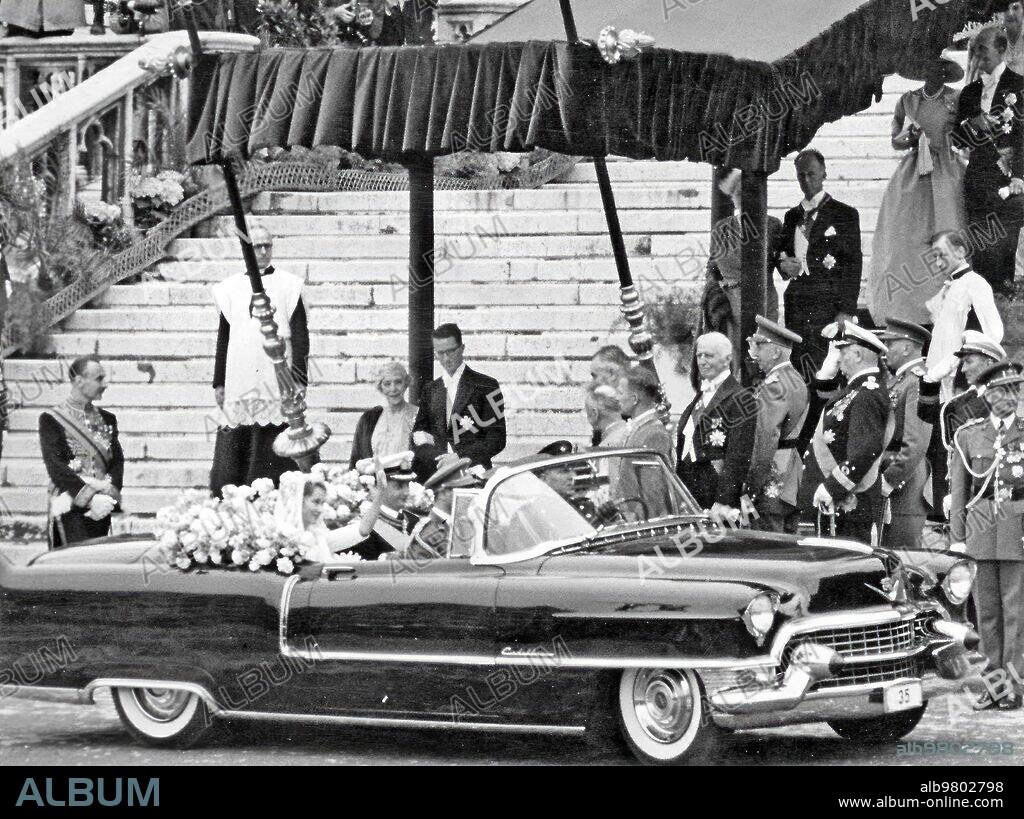 Julio 1959. Boda de Alberto de Lieja y Paola Ruffo Di Calabria en Bruselas.