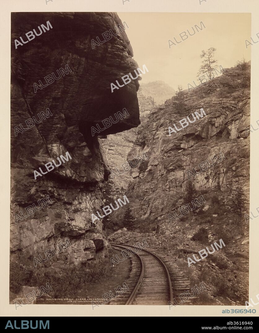 Hanging Rock, Clear Creek Canyon. Artist: William Henry Jackson (American, 1843-1942). Dimensions: Image: 21 1/4 × 17 7/16 in. (54 × 44.3 cm)
Mount: 27 7/8 in. × 22 in. (70.8 × 55.9 cm). Date: 1870s.