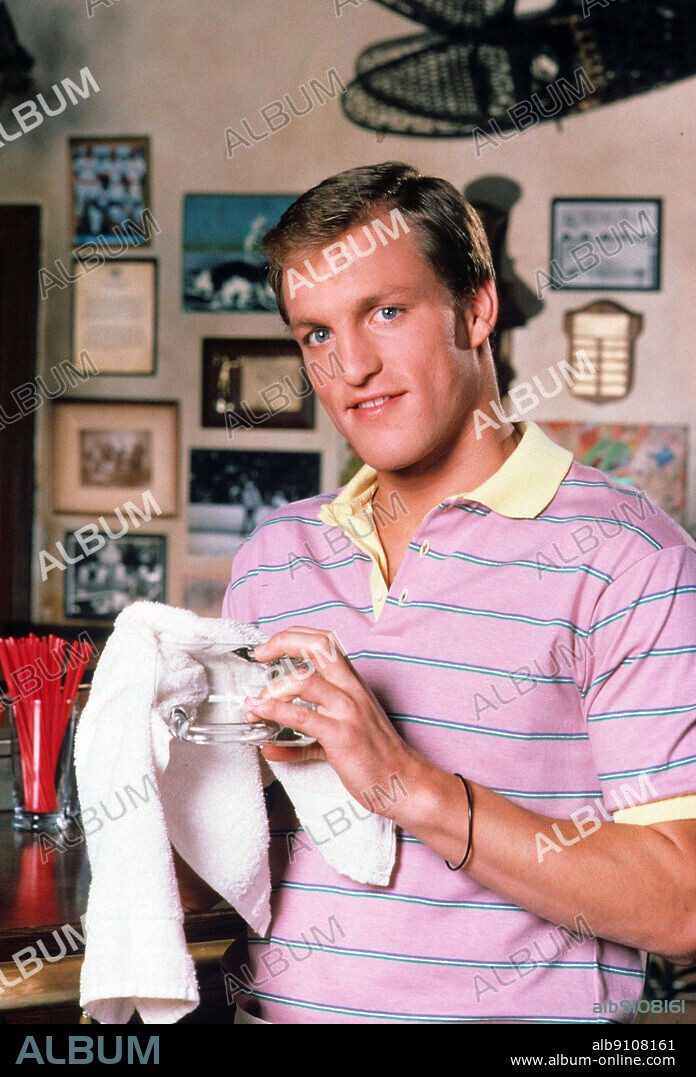 WOODY HARRELSON in CHEERS, 1982, directed by GLEN CHARLES and JAMES BURROWS. Copyright NBC-TV.