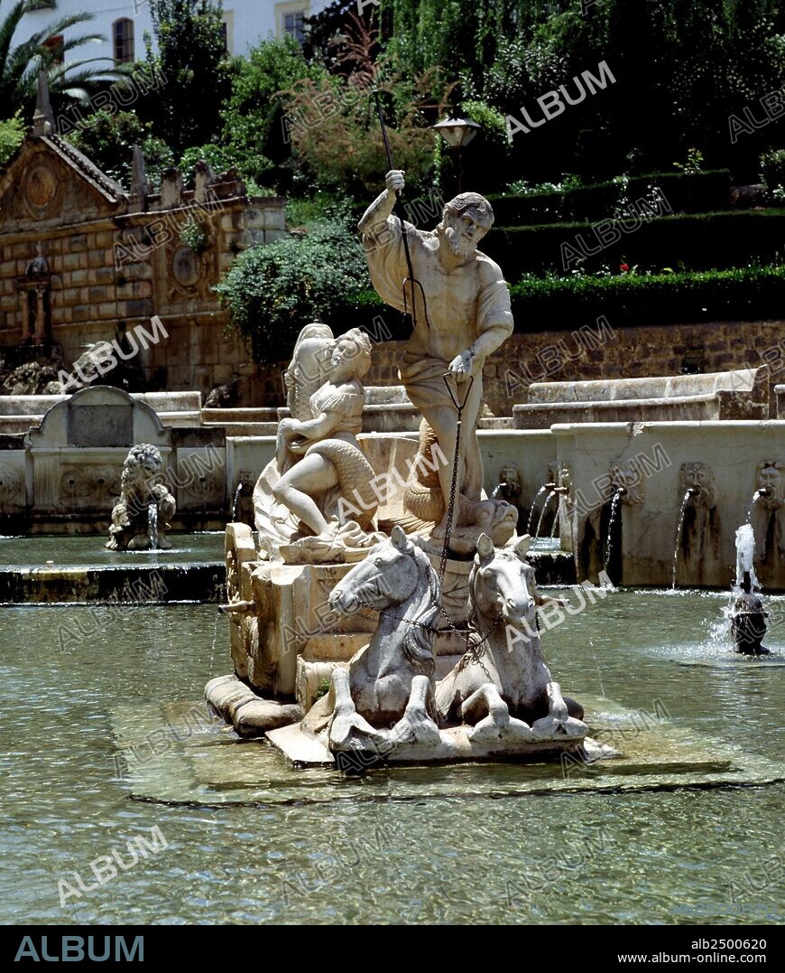 ALVAREZ CUBERO, JOSE , . ESCULTOR ESPAÑOL. PRIEGO 1768-1827. " FUENTE DEL REY ". NEPTUNO. GRUPO ESCULTORICO EN PRIEGO. CORDOBA. SFGP / © KORPA.