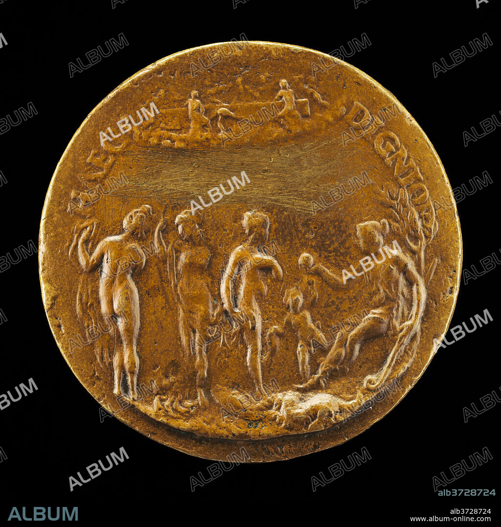 GIOVANNI BATTISTA CAMBIO, CALLED BOMBARDA. The Judgment of Paris [reverse]. Dated: late 16th century. Dimensions: overall (diameter): 6.28 cm (2 1/2 in.)  gross weight: 92.68 gr (0.204 lb.)  axis: 6:00. Medium: bronze.