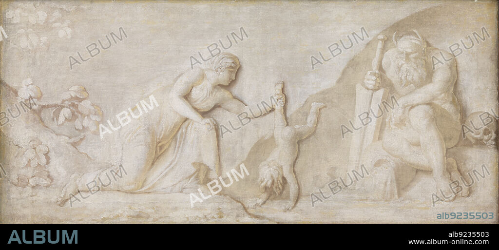 NICOLAI ABRAHAM ABILDGAARD. Thetis Immersing her Infant Son Achilles in the River Styx to Make him Invulnerable, 1794-1798.