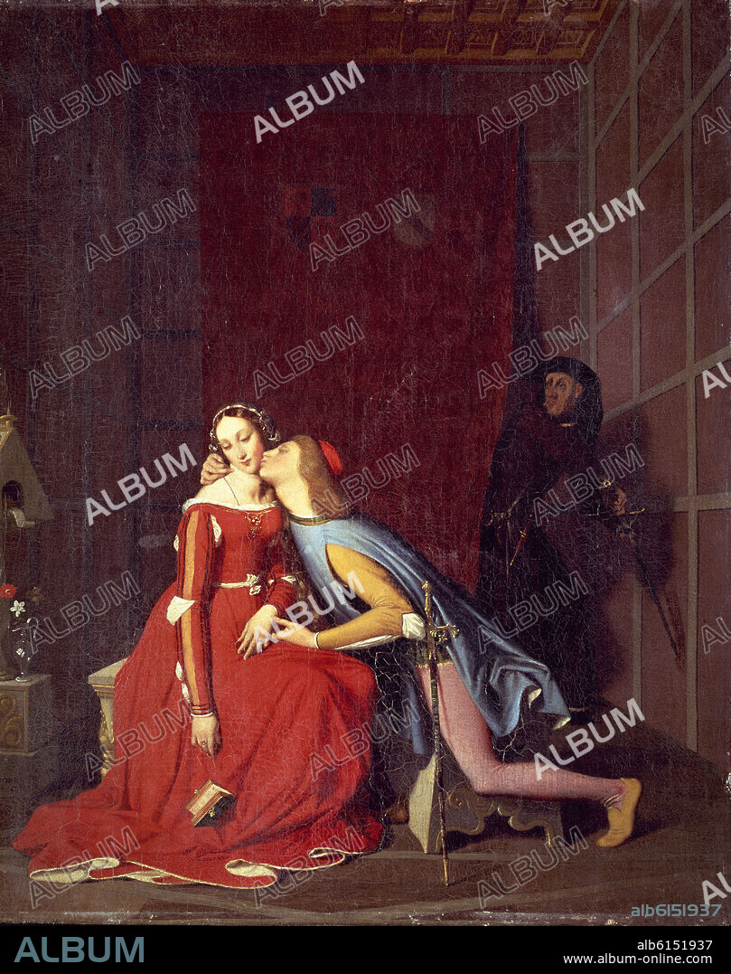 JEAN AUGUSTE DOMINIQUE INGRES. PAOLO Y FRANCESCA SORPRENDIDOS POR GIANCIOTTO MALATESTA - 1819 - 48x39.