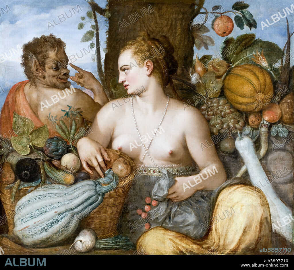 FRANS (FLORIS) DE VRIENDT. Pomona. Date/Period: 1564 - 1565. Painting. Oil on canvas. Height: 1,155 mm (45.47 in); Width: 1,340 mm (52.75 in).