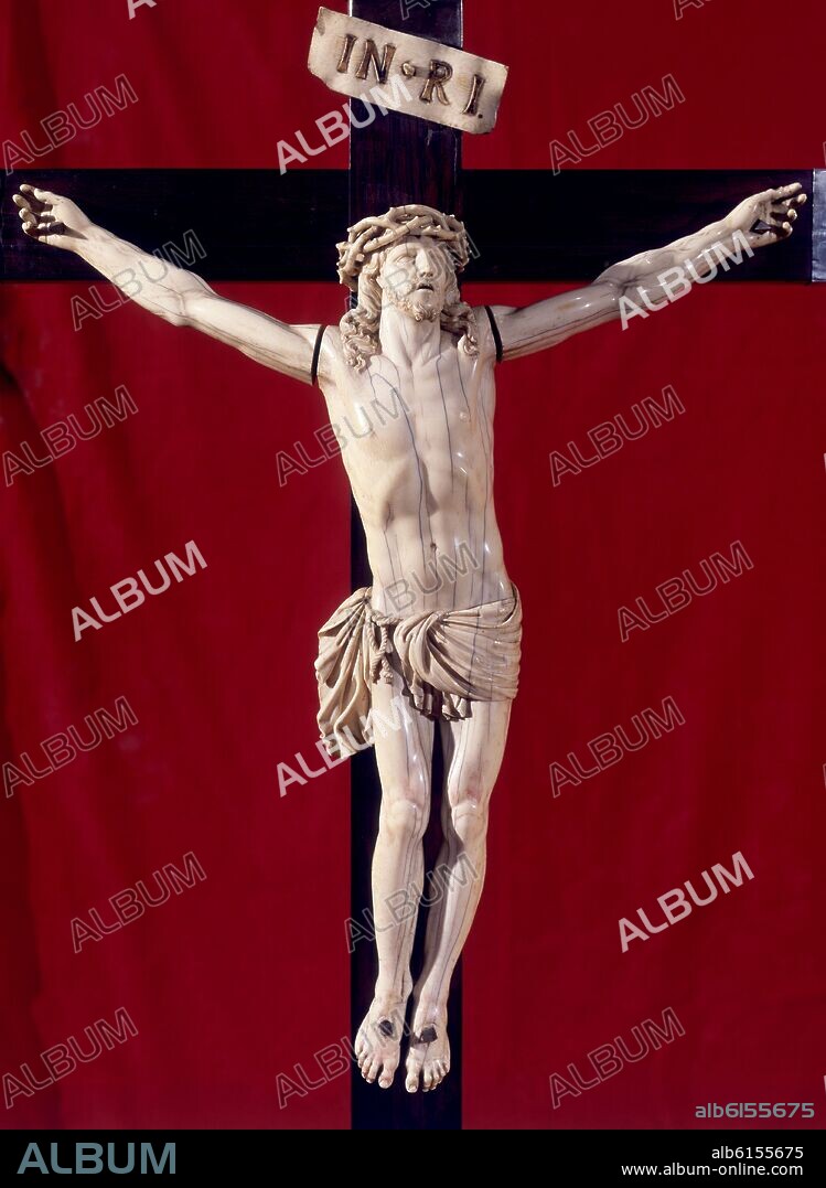 CRUCIFIJO DE MARFIL - SIGLO XIX.