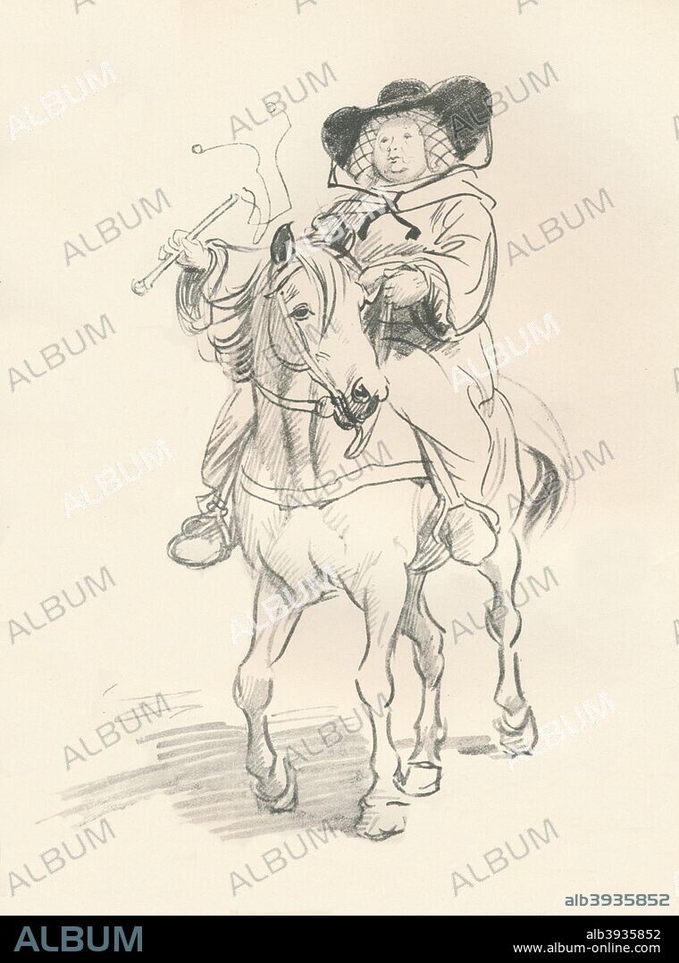 'Preliminary sketch for The Wife of Bath', c1917. An illustration from Geoffrey Chaucer's the Wife of Bath's Tale from Canterbury Tales. From The Studio Volume 70, [London Offices of the Studio, London, 1917].