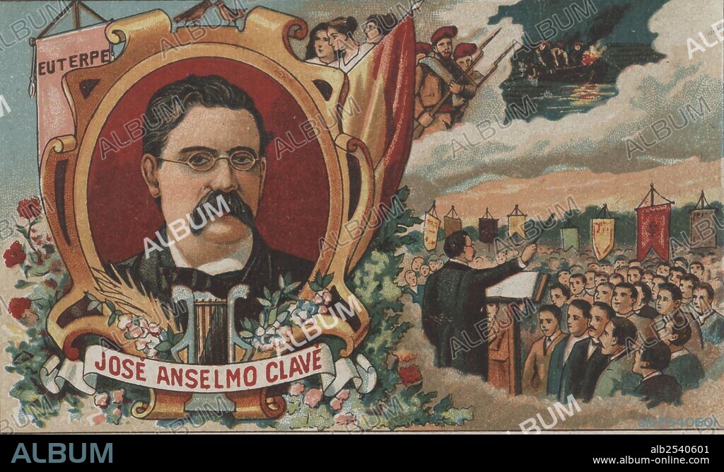 Josep Anselm Clavé Camps (1824-1874). Poeta y músico. Fundador de los coros Clavé.